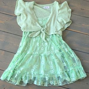 Lace baby doll top with matching shrug
